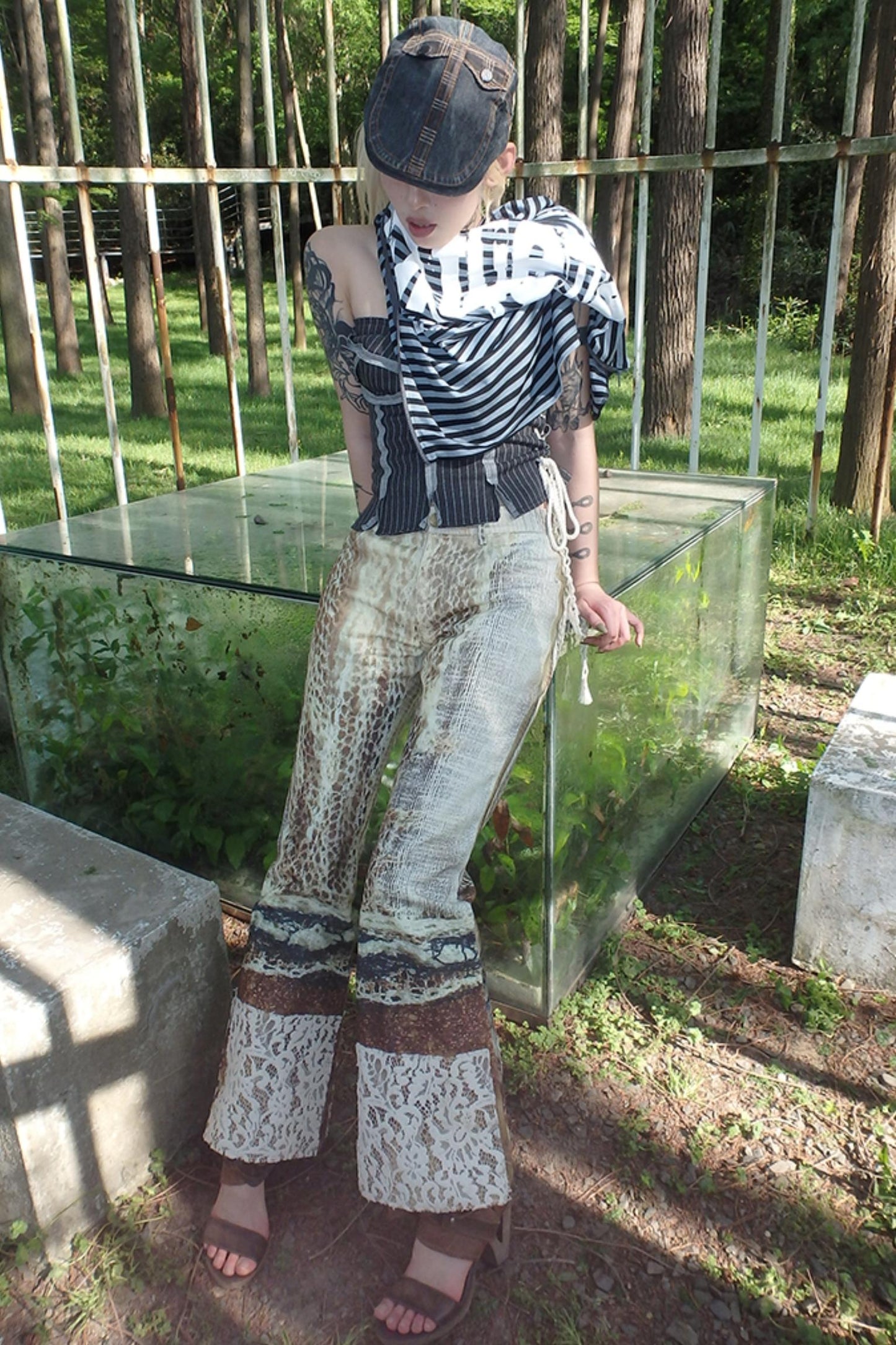 Spiderweb Patchwork Micro Pants