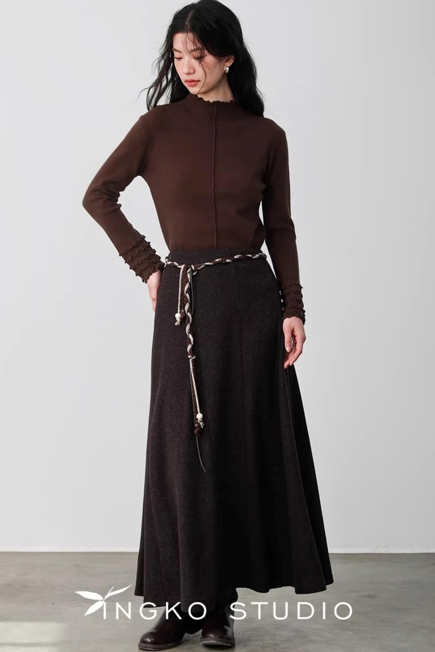 Warm Brown Braided Skirt