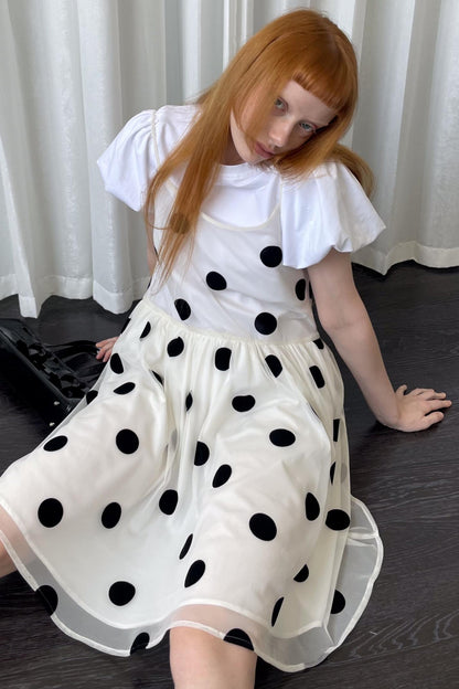 Mesh Polka Dot Dress