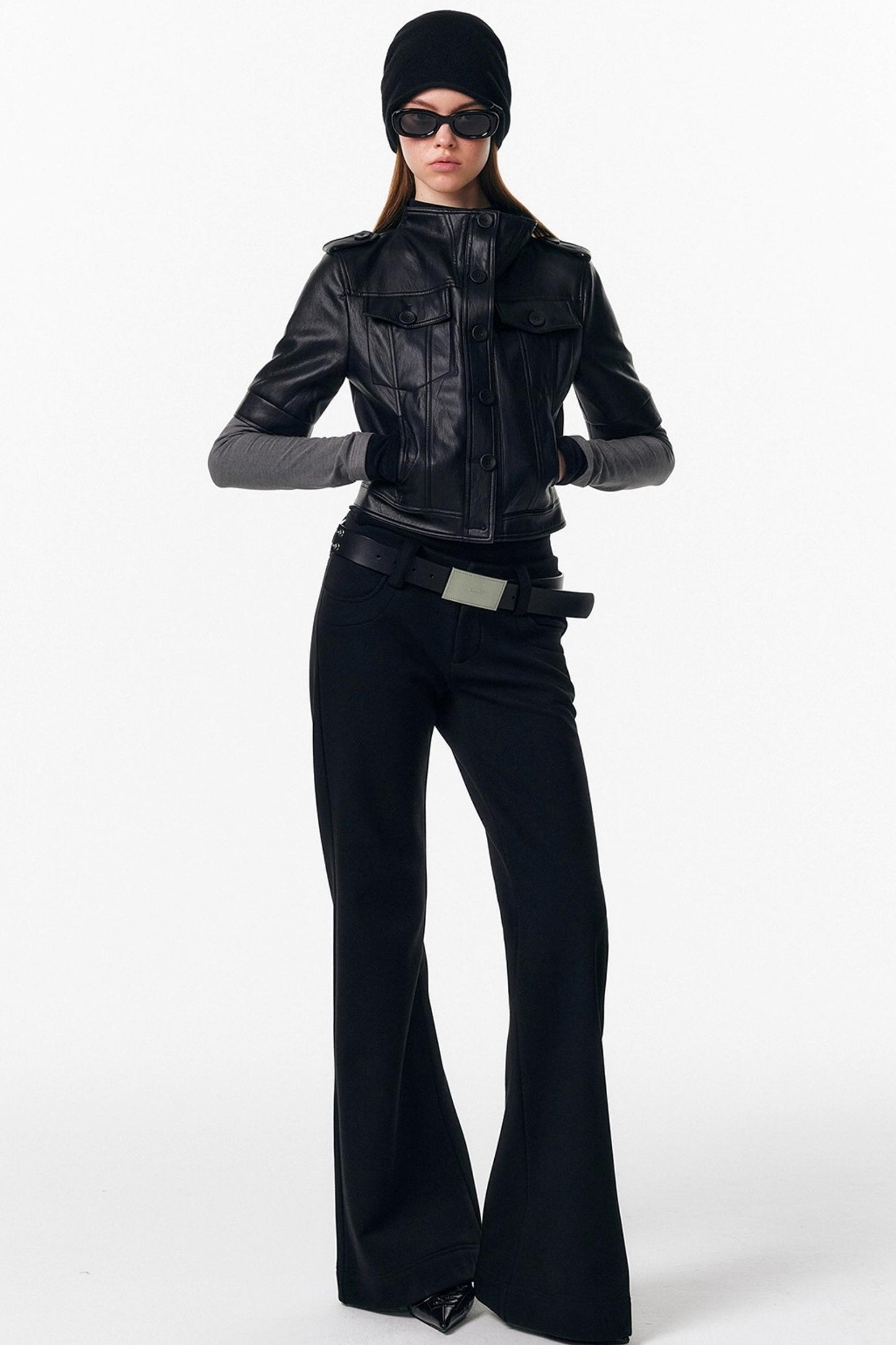 Fleece-Lined Flared Pants