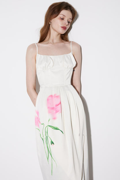 Summer Pink Shadow Midi Dress