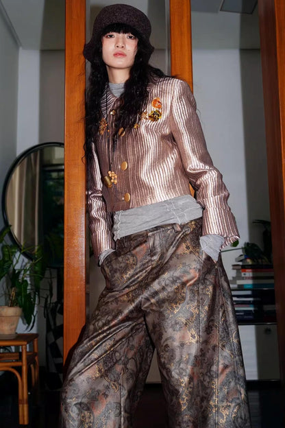 Gold Silk Glitter Jacket