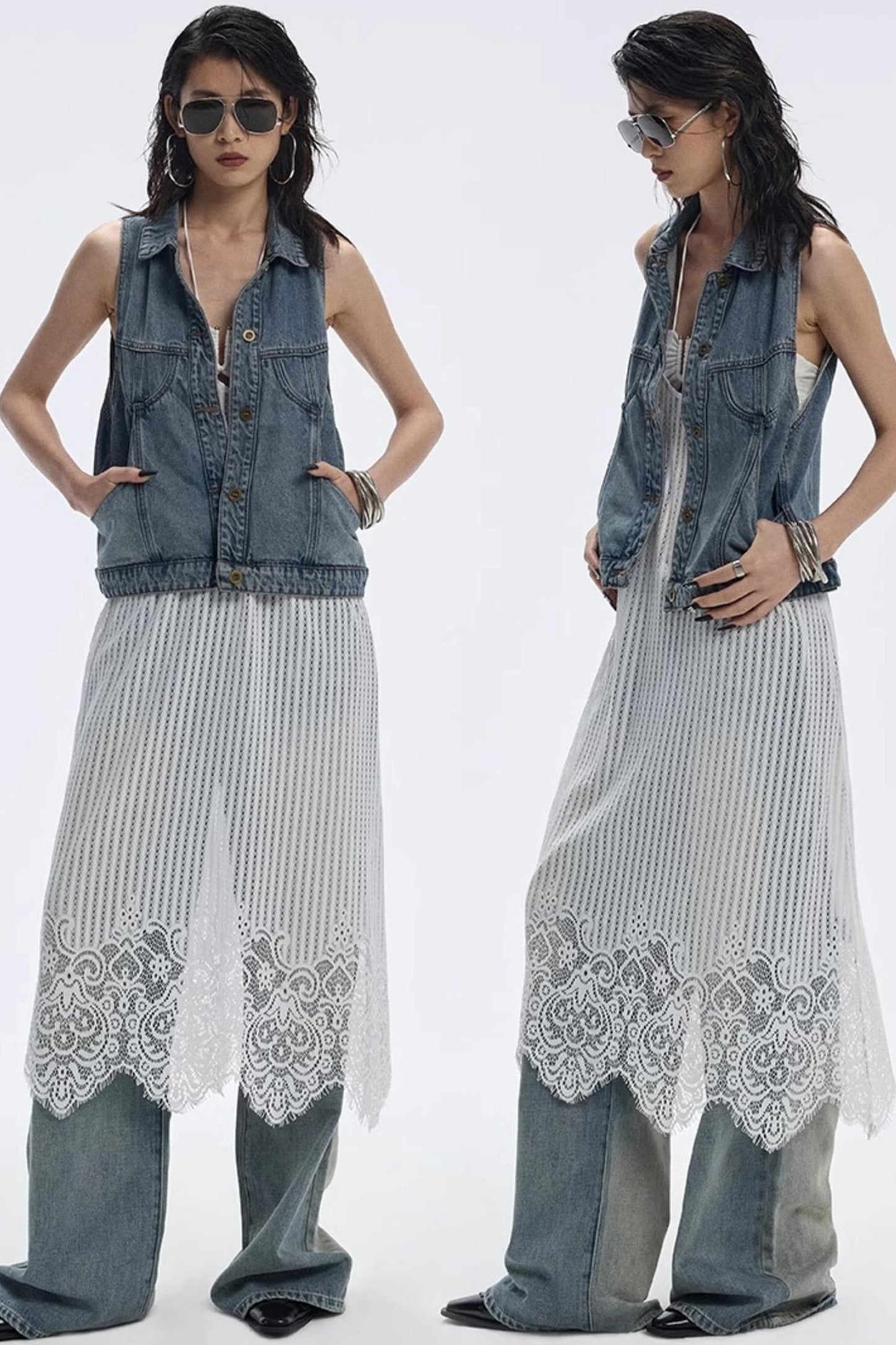 Summer Blue Washed Denim Vest