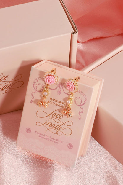 Rose Metallic Drop Earrings
