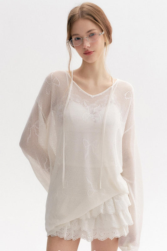 Lazy Bow Knit Cover-up