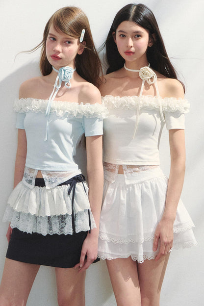 Lace Asymmetrical Top