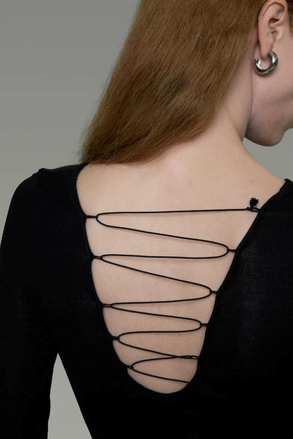 Französisches rückenfreies Designer-Oberteil
