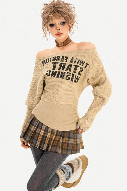 Spicy Off-Shoulder Knit Sweater