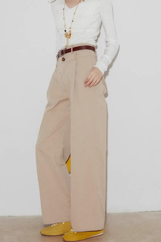 High Waist Loose Straight Casual Pants