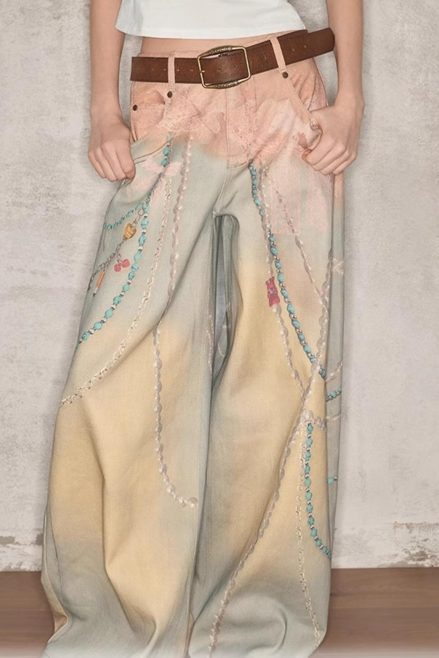 Summer Lace Denim Pants