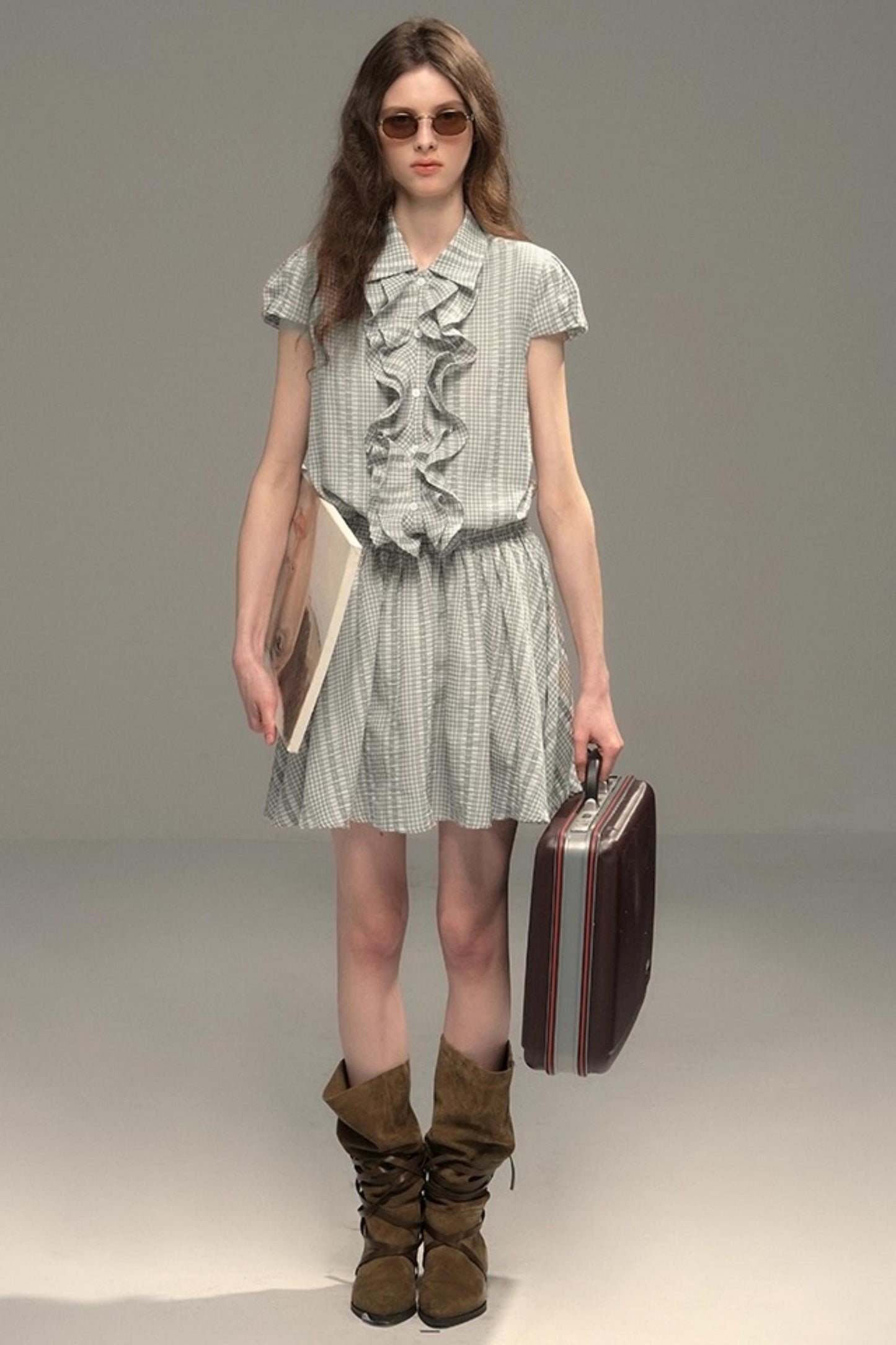 Silver Coral Jacquard Lace Dress