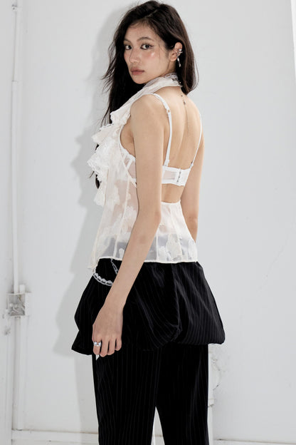 Ruffle Backless Tank