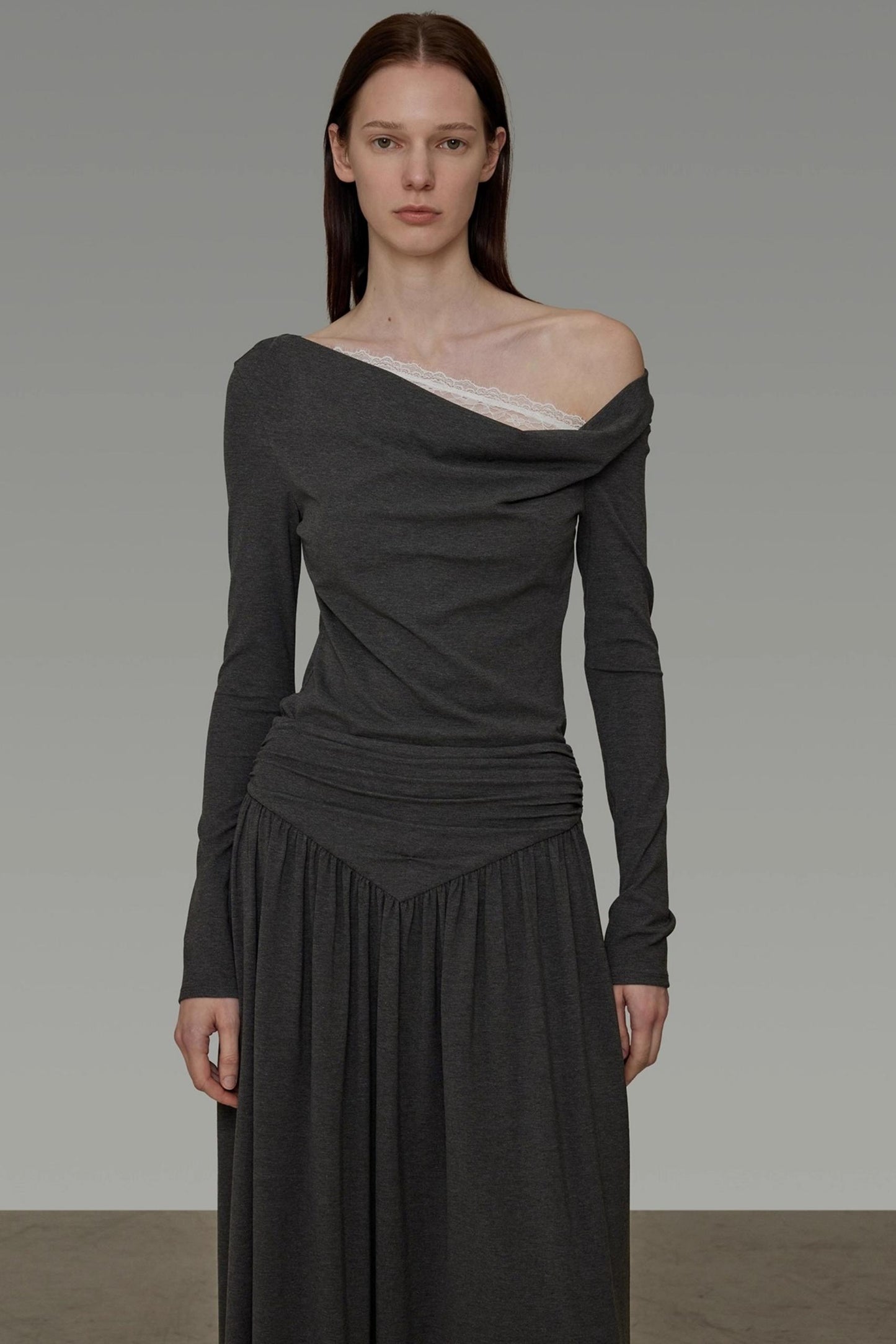 Lace Shoulder Knit Dress