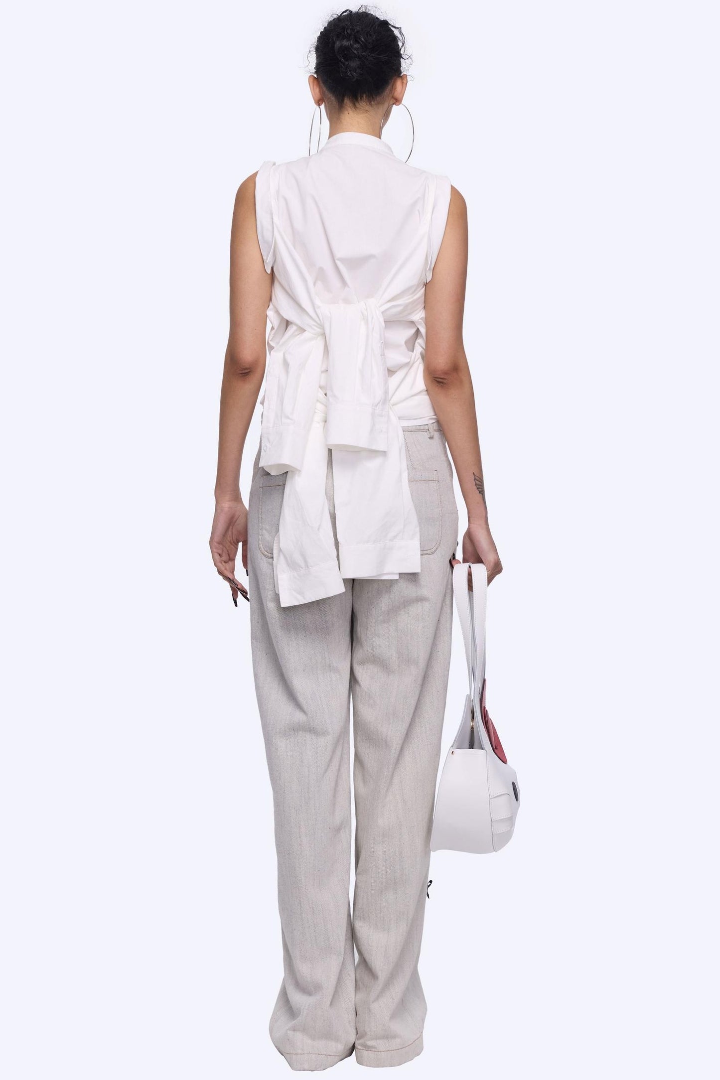 Wide-Leg Bow Tie Jeans