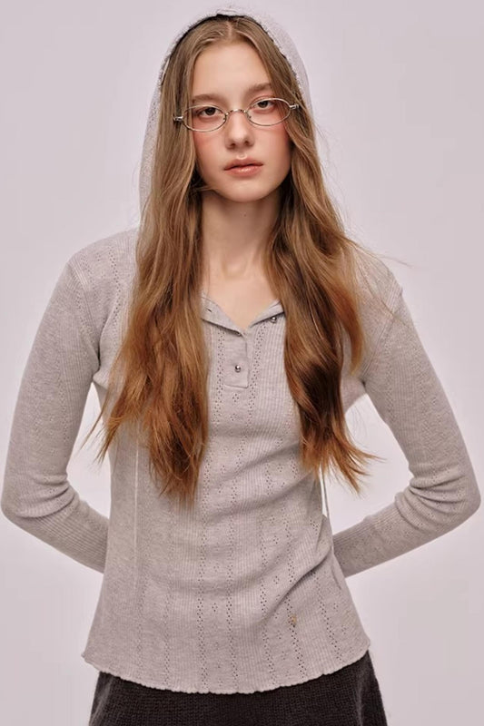 Sheep Wool Silk Hooded Sweater