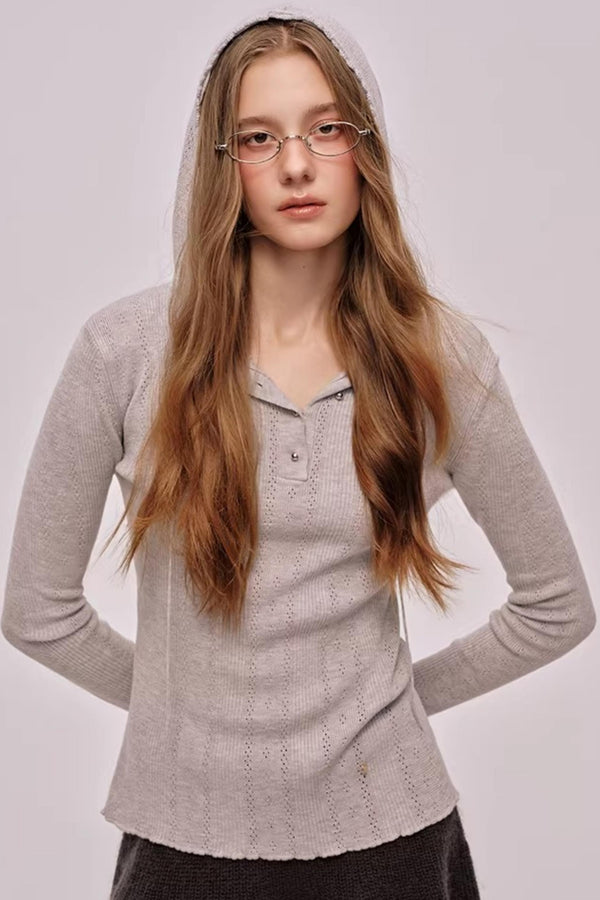 Sheep Wool Silk Hooded Sweater