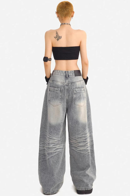American Retro Ripped Denim Pants