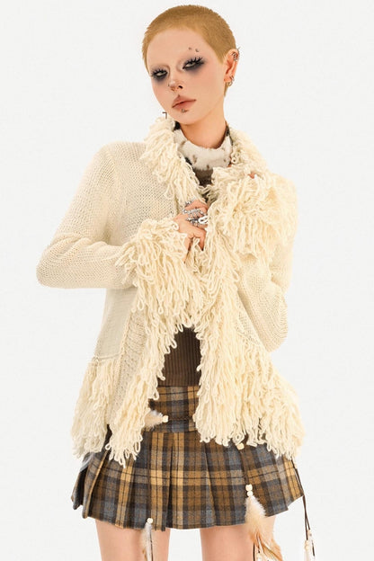 Vintage Fringed Knit Jacket