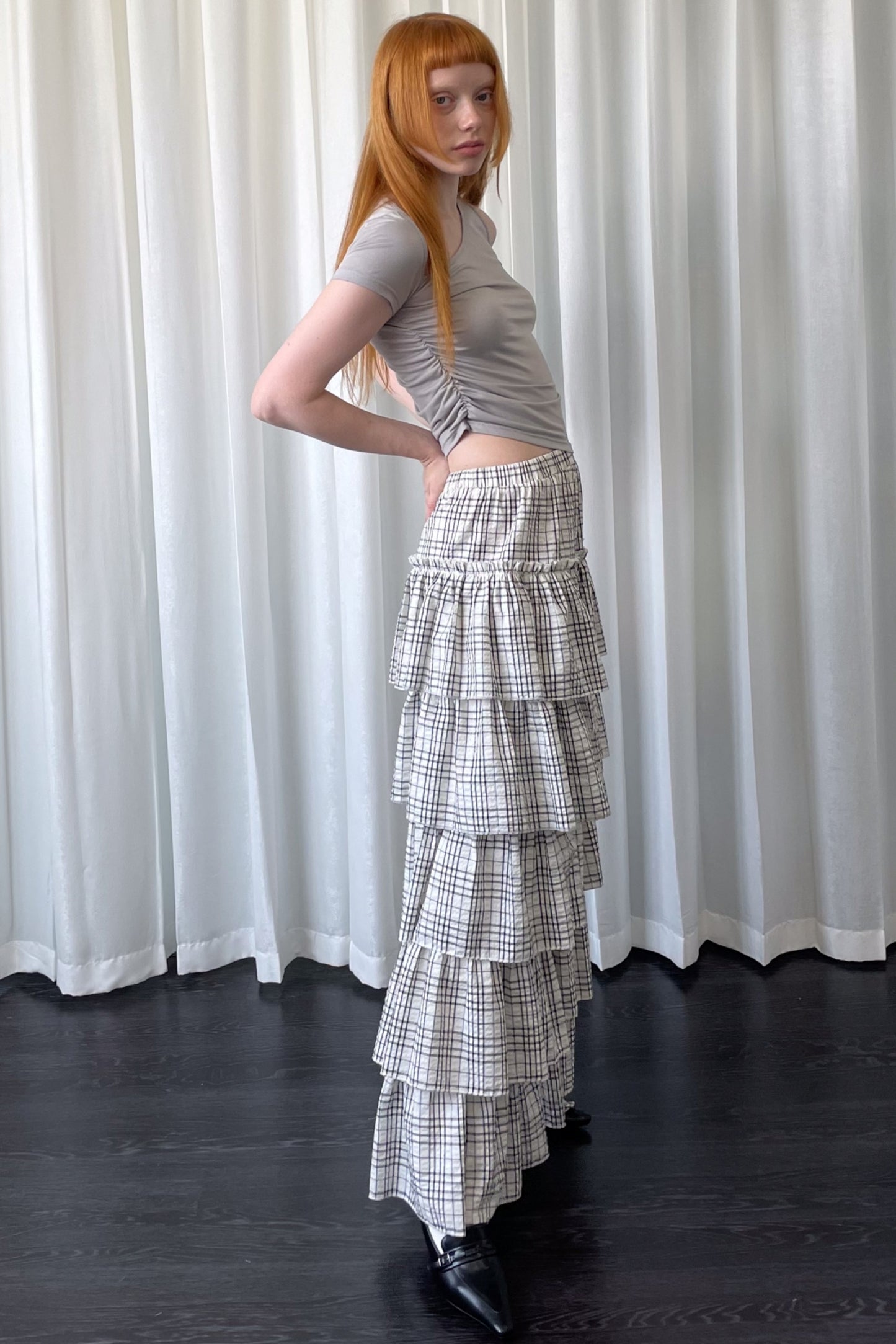 Plaid Wide-Leg Pants