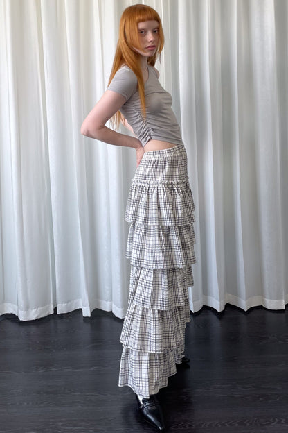 Plaid Wide-Leg Pants