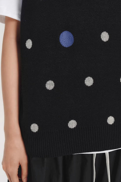 Colorful Polka Dot Knit Vest