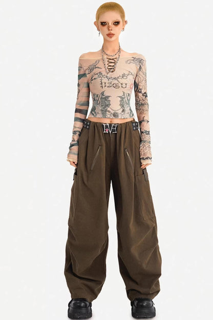 Loose Multi-Pocket Casual Pants