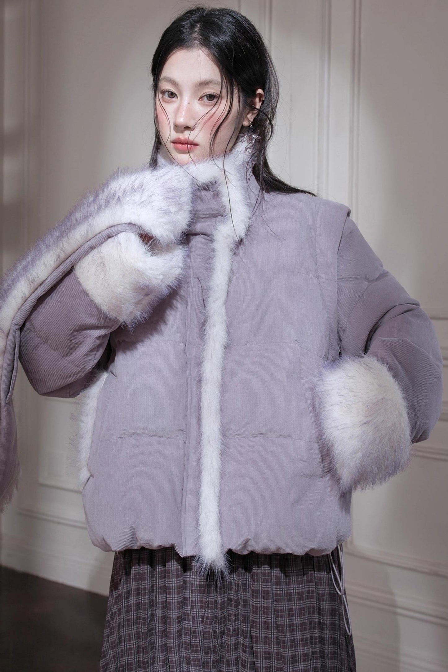 Romantic Pleated Plaid Skirt