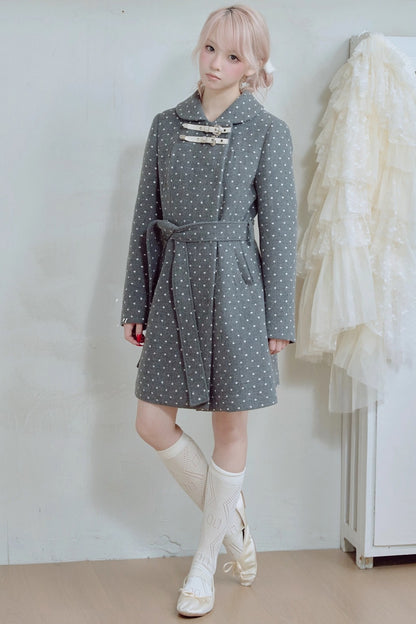 Retro Polka Dot Woolen Coat
