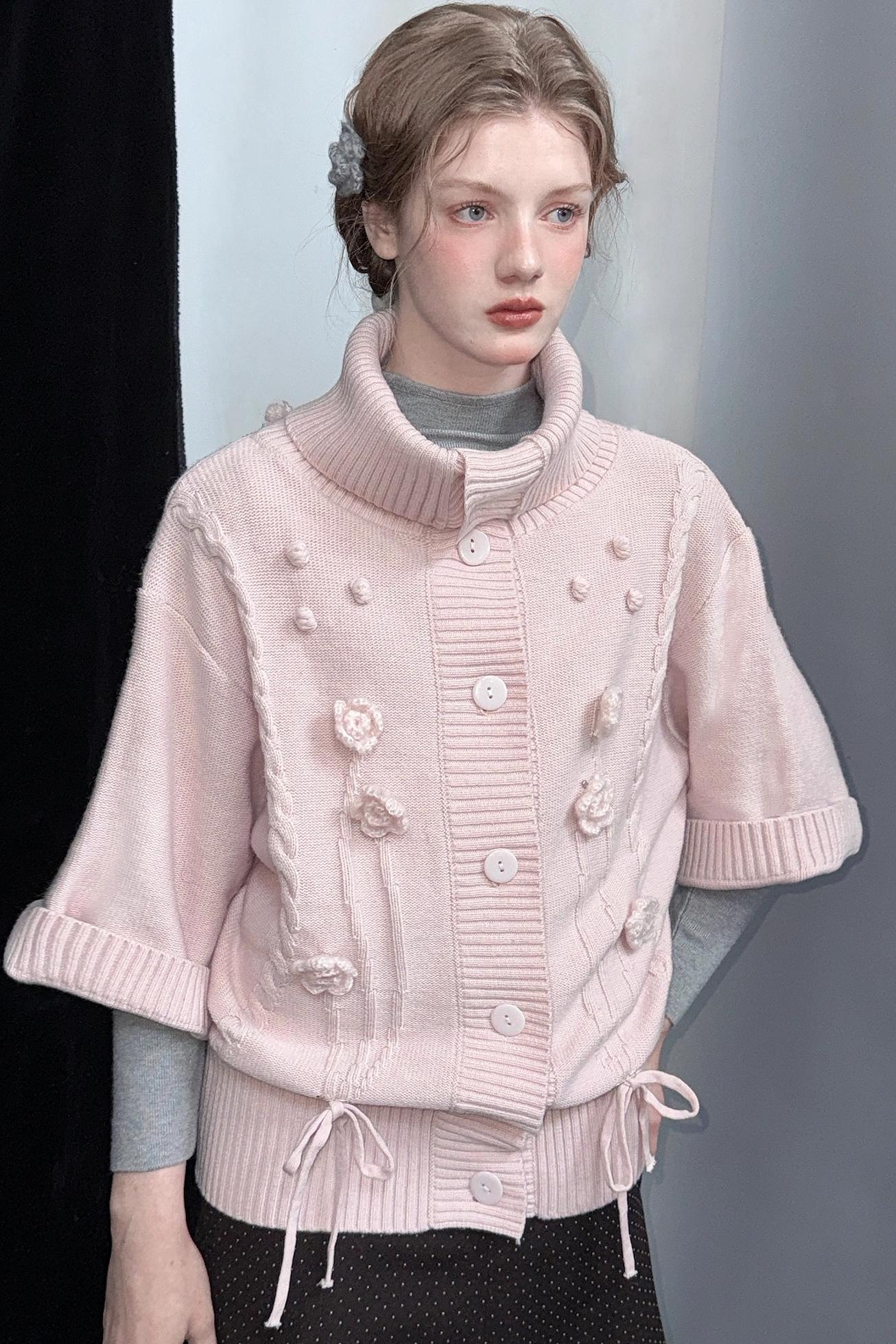 Reversible Merino Wool Cape Sweater