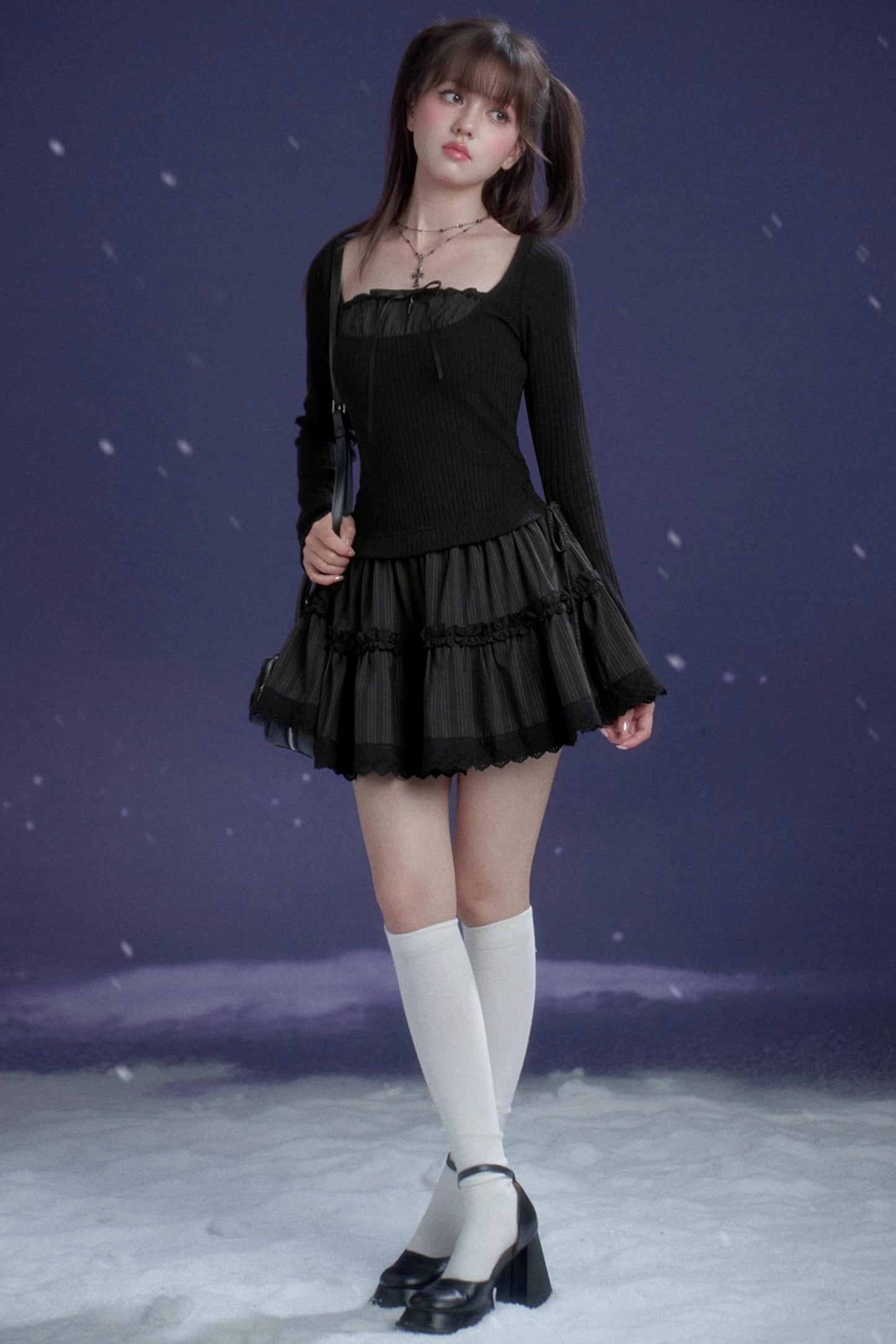 Midnight Waltz Waist-Cinching Dress