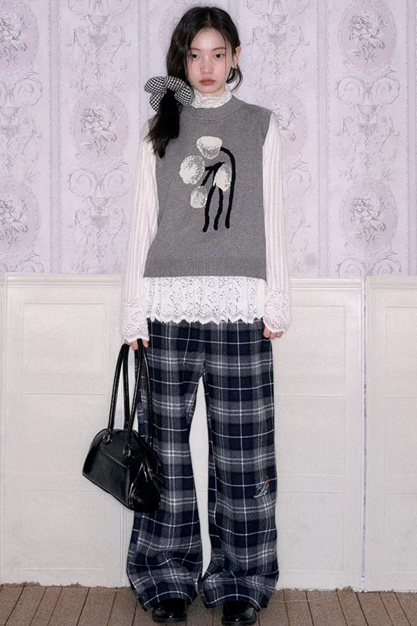 Retro Jacquard Layered Vest