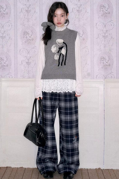 Retro Jacquard Layered Vest