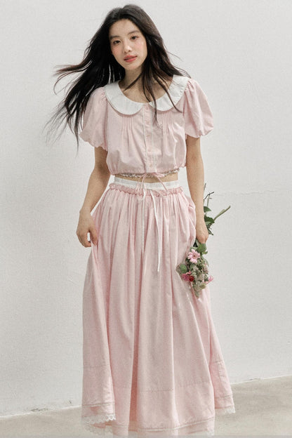 Elegant Tops And Skirt Set-Up