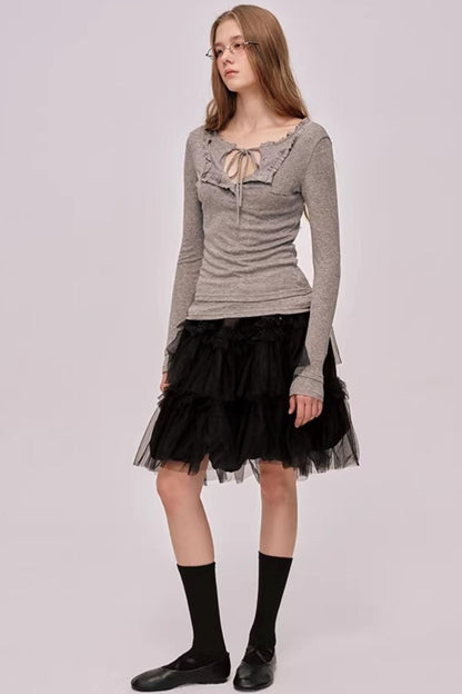 Layered Wave Lace Top