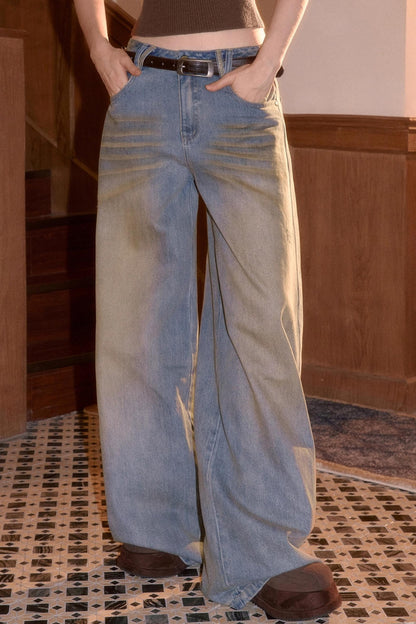 Vintage Smeared Denim Pants