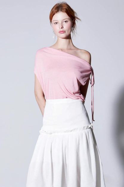 Natural Silk Multi-Wear Pleated T-Shirt
