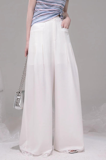 Chic Draped Wide-Leg Pants