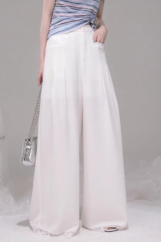 Chic Draped Wide-Leg Pants