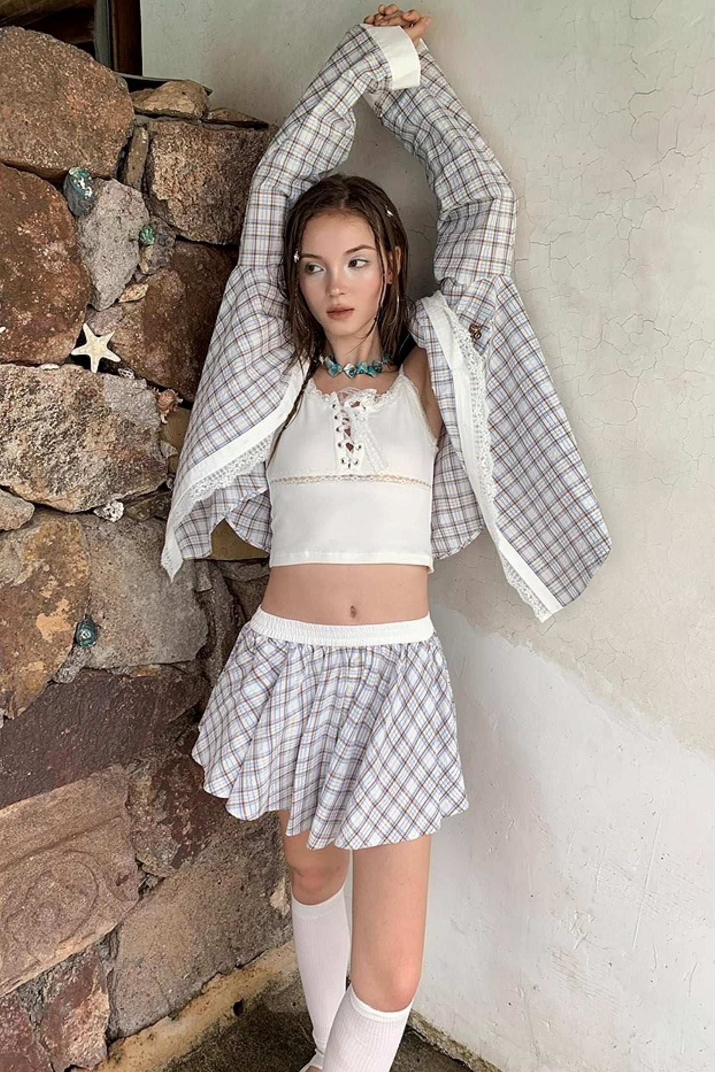 Blue Lace Casual Set-Up