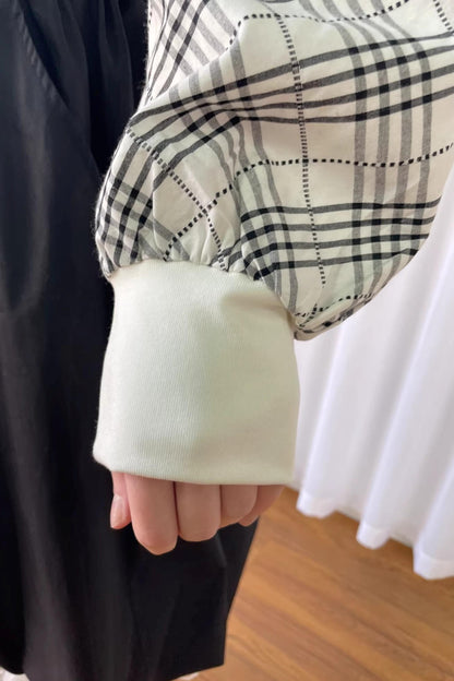 Checkered Pleated Collar Shirt