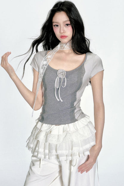 Color Clash Knit Tee