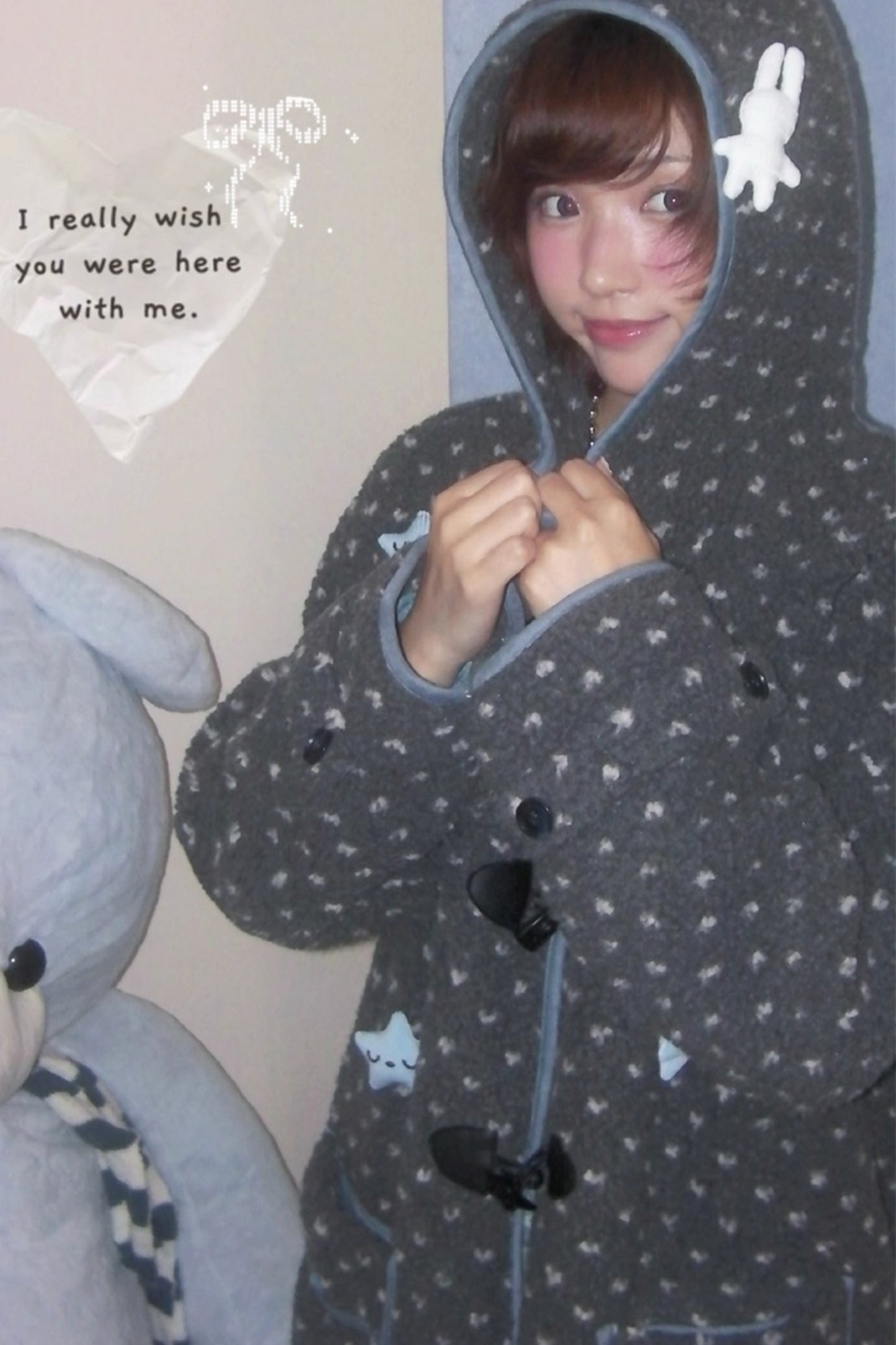 Polka Dot Grey Hooded Jacket