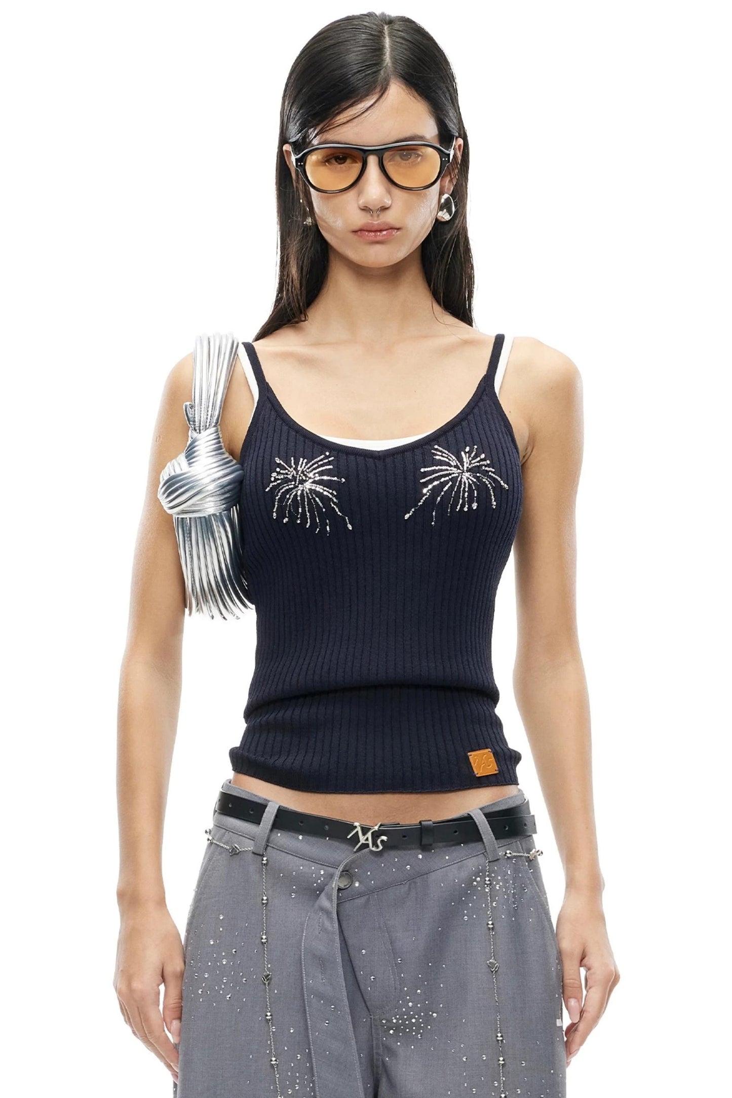 Sequin Beaded V-Neck Camisole