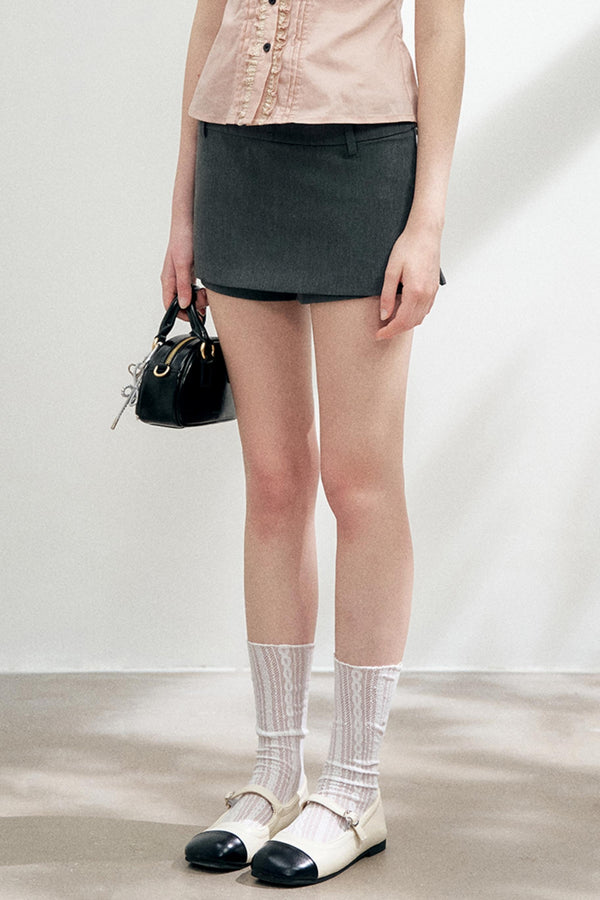 Chic Gray Pants Skirt