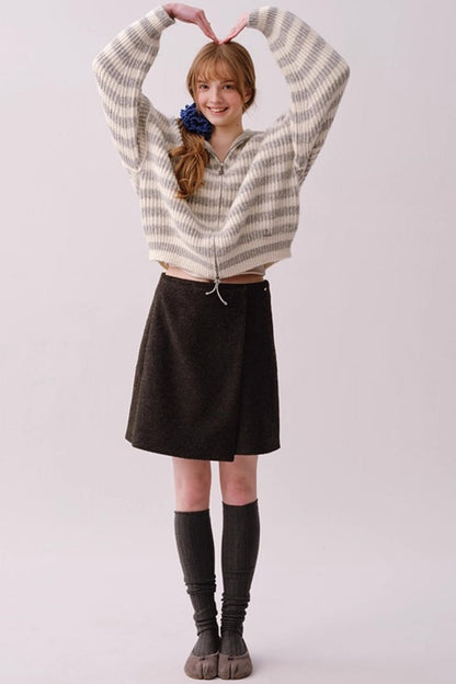 Heavy Wool Diagonal Skirt