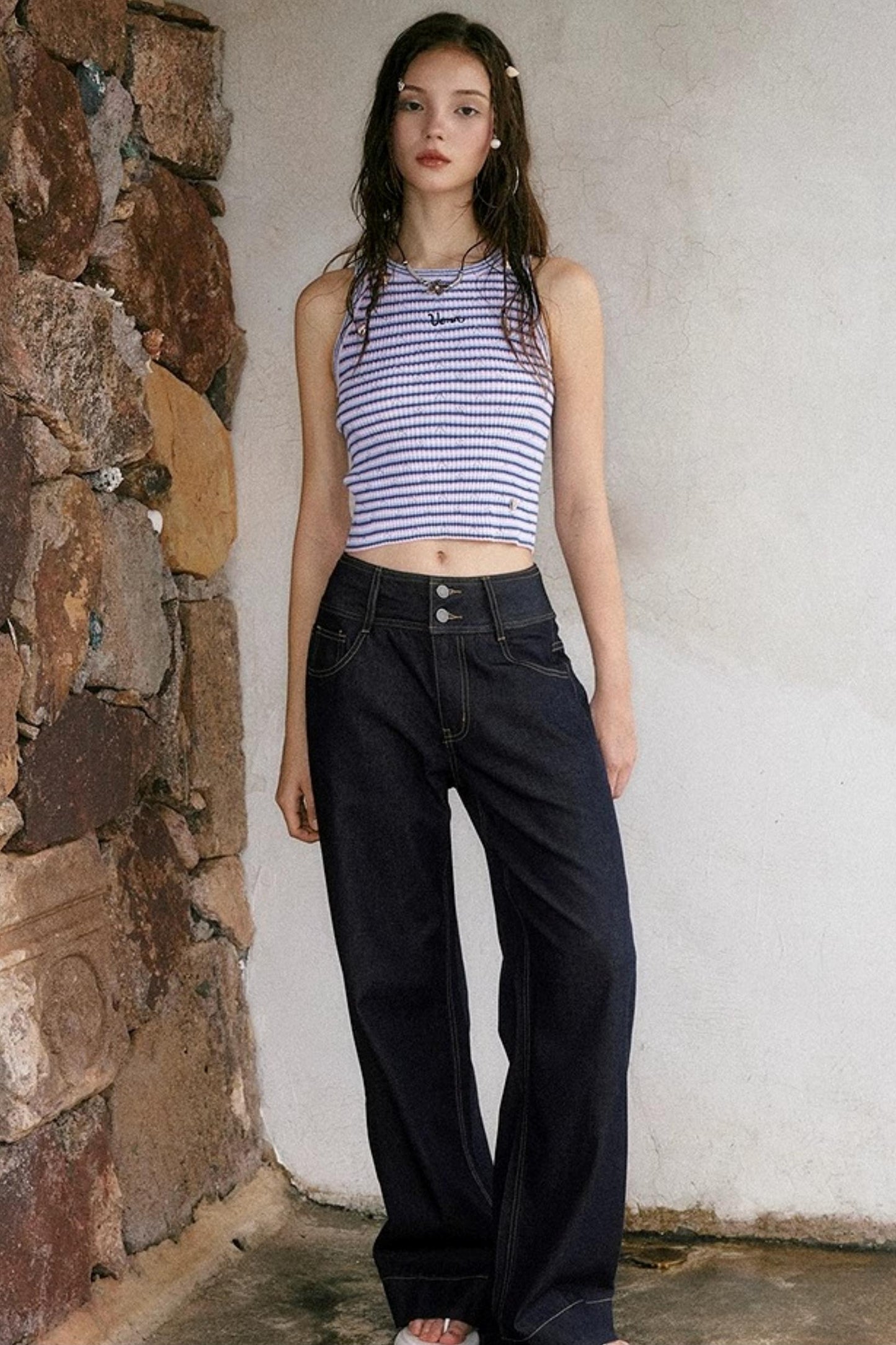 Textured Striped Knit Camisole