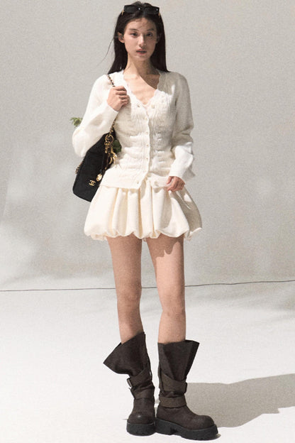 Obscure V-Neck Knitted Cardigan