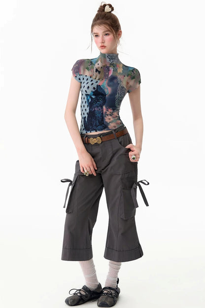 High-Waisted Workwear Casual Pants