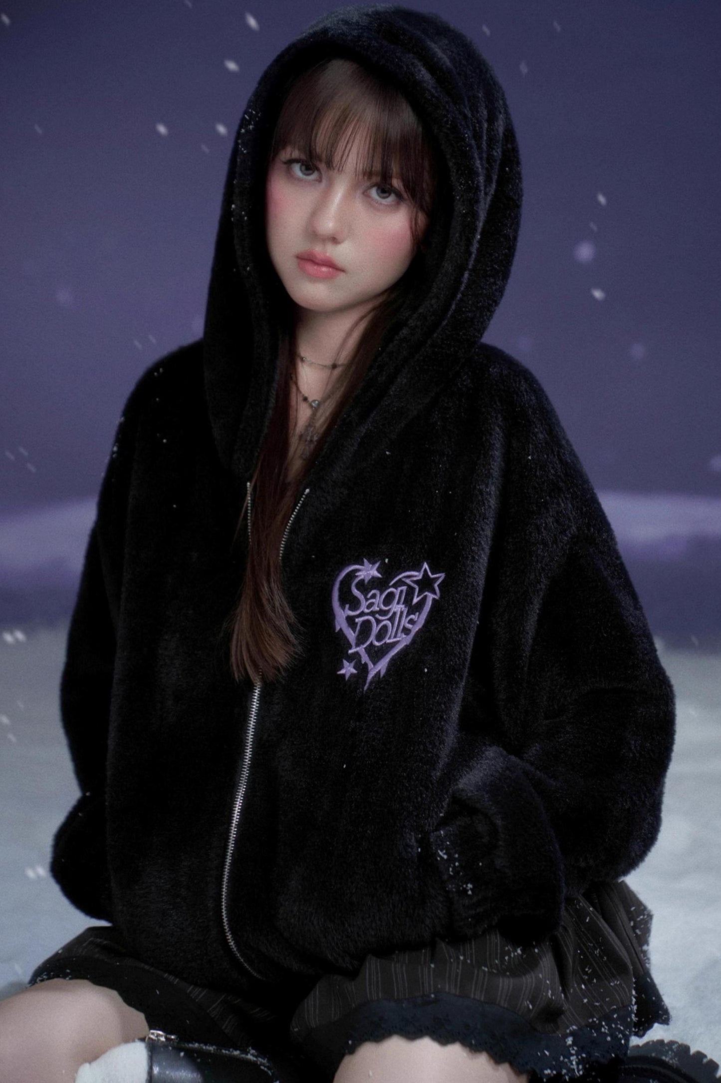 Black and Purple Velvet Jacket