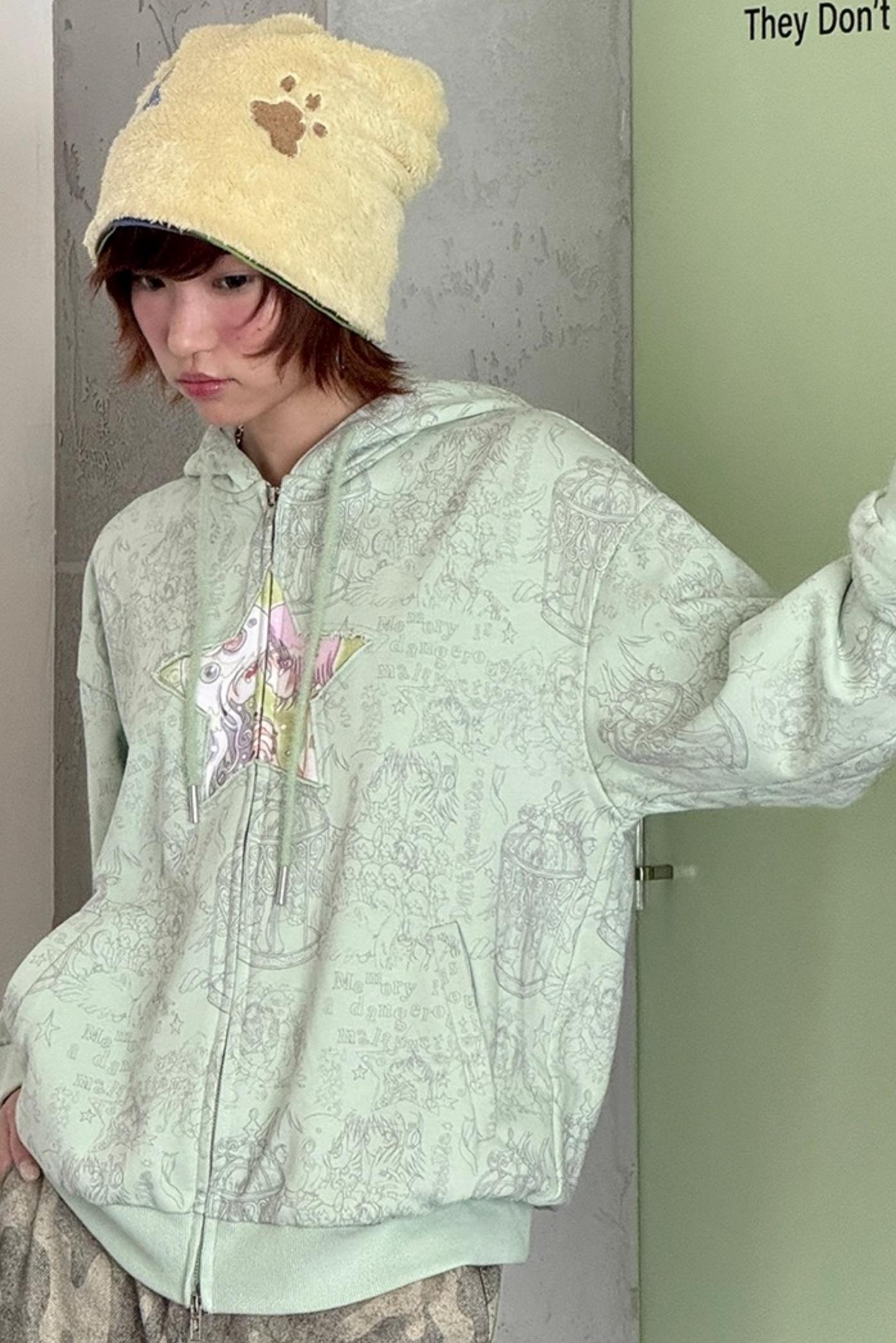 Millennium Green Hooded Sweatshirt Coat